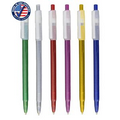 Frosted Colored Plunger Action Stick Pen